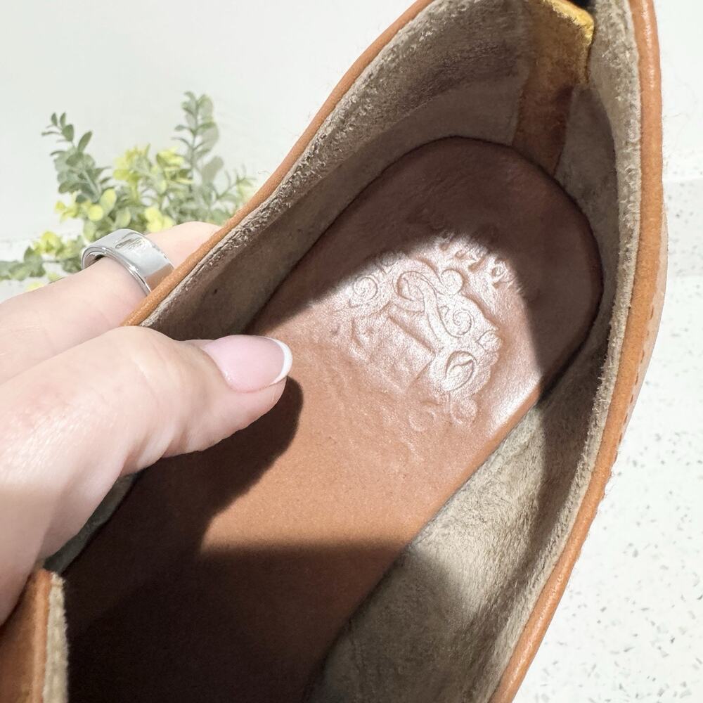 Elf Brown Leather Textured Heels Size 10 #TS bohemian - Picture 3 of 4